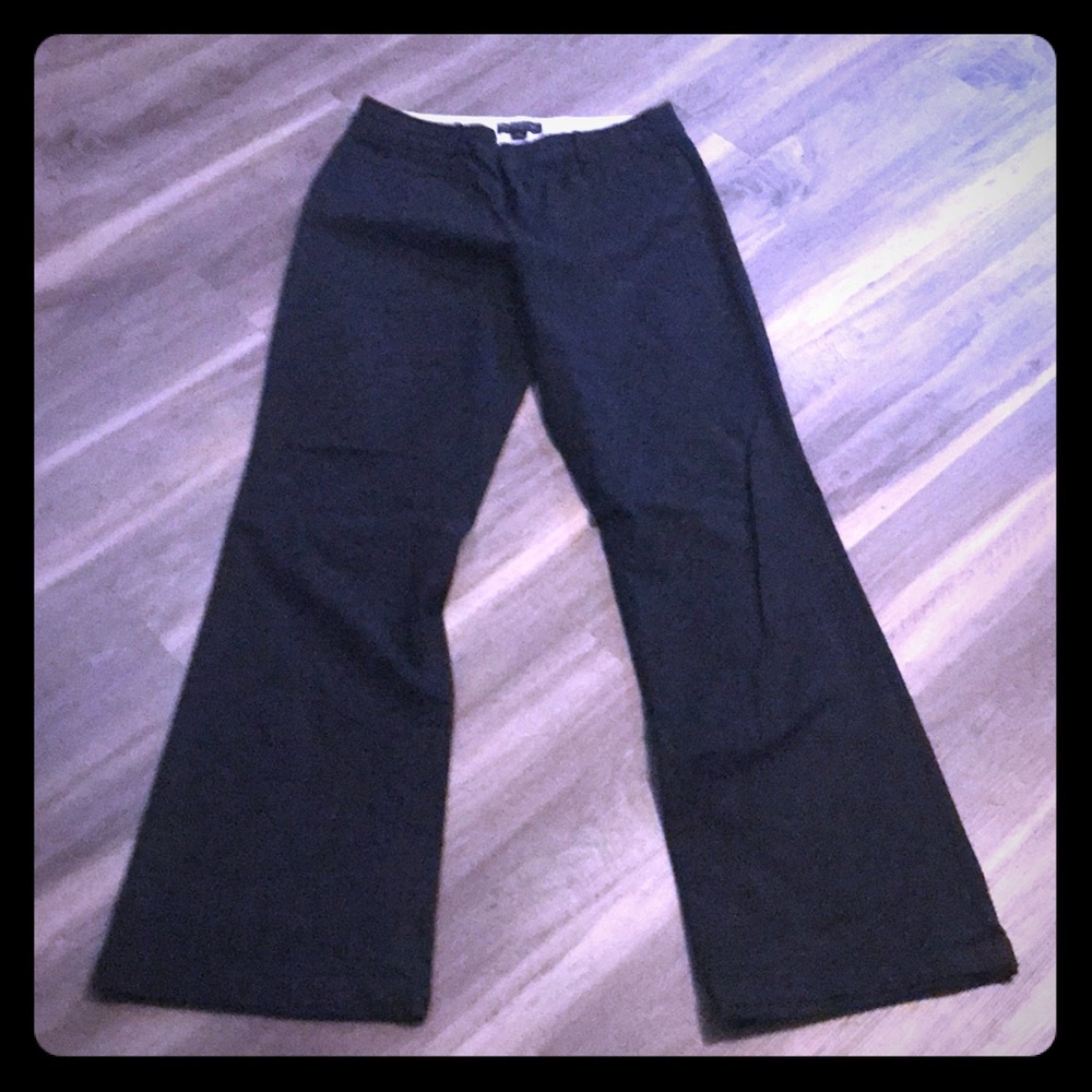 Wide leg cuffed cotton trousers